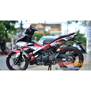 Tem Trùm Exciter 150 Trắng Đỏ cá Mập