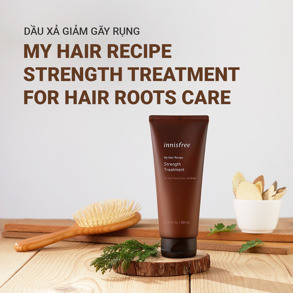 Dầu xả phục hồi gãy rụng innisfree My Hair Recipe Strength Treatment For Hair Roots Care 200ml