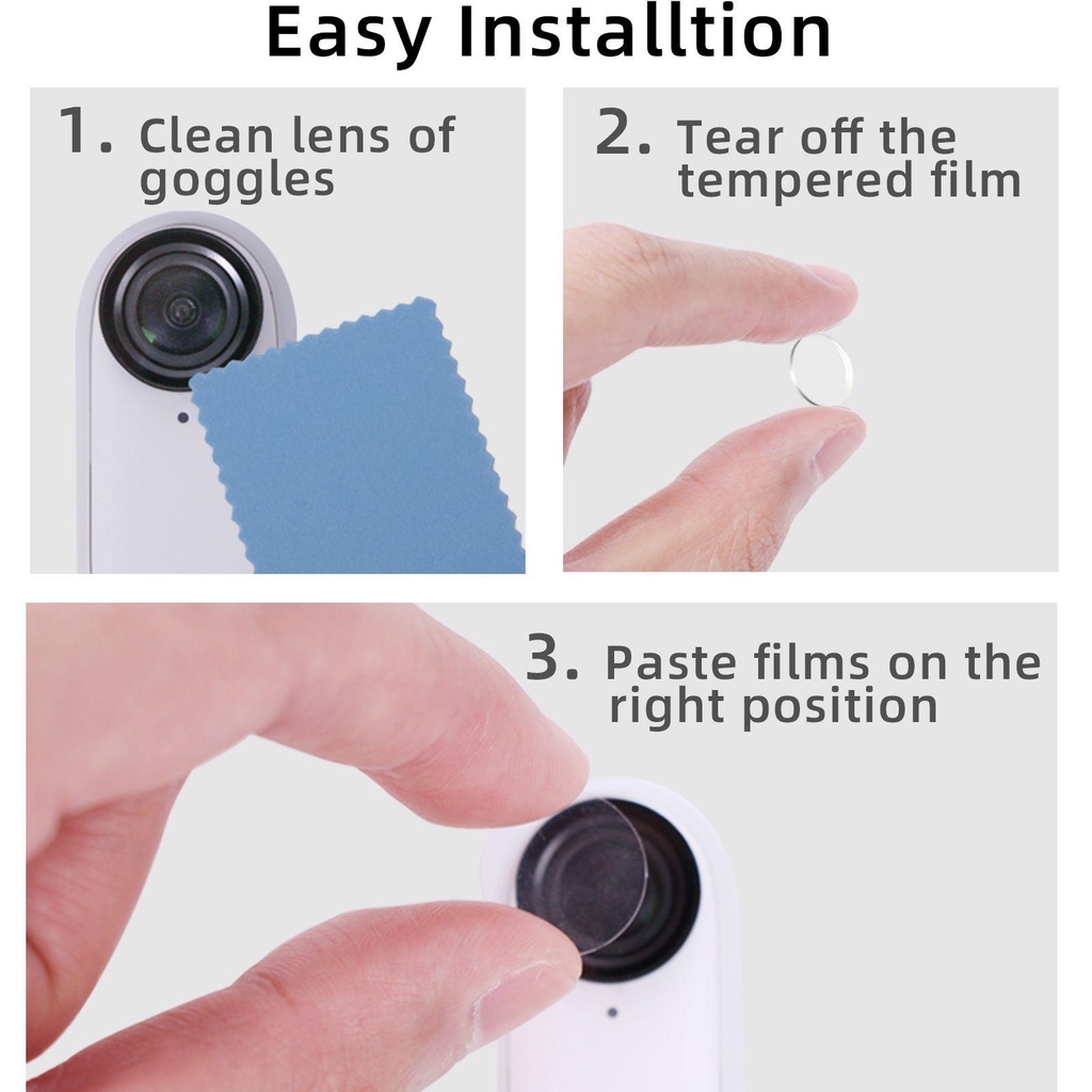 BEBETTERM Set 2 Kính Cường Lực Bảo Vệ Camera Cho Insta360 GO 2