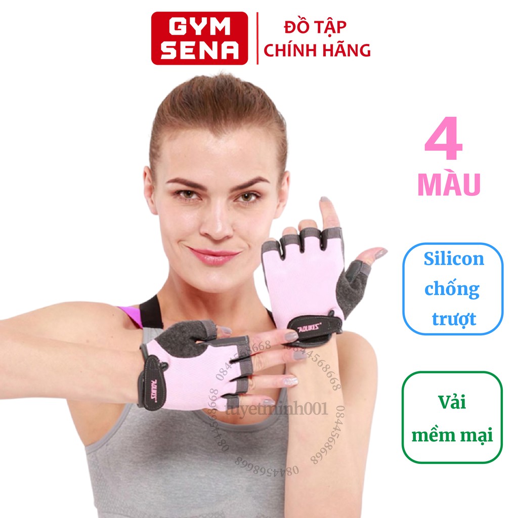 Găng Tay Thể Hình, Bao Tay Hỗ Trợ Tập GYM Chính Hãng AOLIKES (Đôi) - Hồng/ Xanh