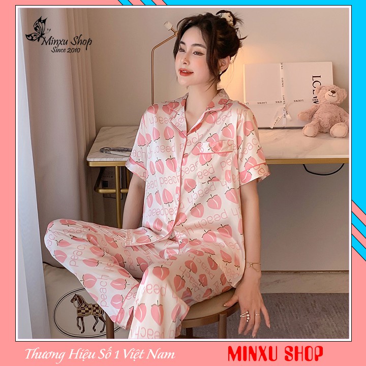 Đồ Bộ Pijama Dài Tay Lụa, Đồ Ngủ Mặc Nhà Pyjamas Nữ - Dáng Quần Dài - Mềm Mịn - Mát Mẻ - Sang Sịn Mịn (Mã PL)