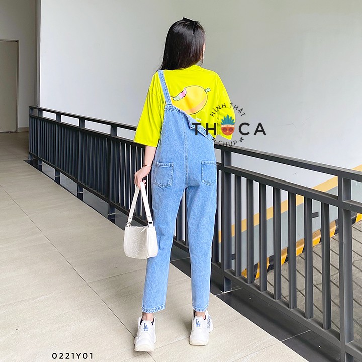 Quần yếm jean dài 2 túi trước kiểu rách xanh THOCA HOUSE cá tính, năng động và trẻ trung cho bạn nữ | BigBuy360 - bigbuy360.vn