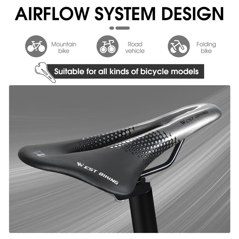 Yên xe WEST BIKING chất liệu siêu nhẹ chống trượt thiết kế khoét lỗ cho xe đạp địa hình