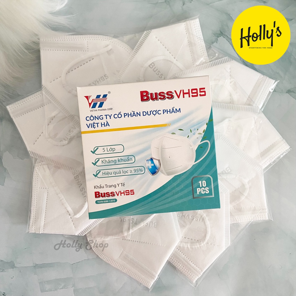 [Hộp 10 cái] Khẩu trang y tế N95, kháng khuẩn phòng chống dịch bệnh BUSH TS95 (BUSS VH95)