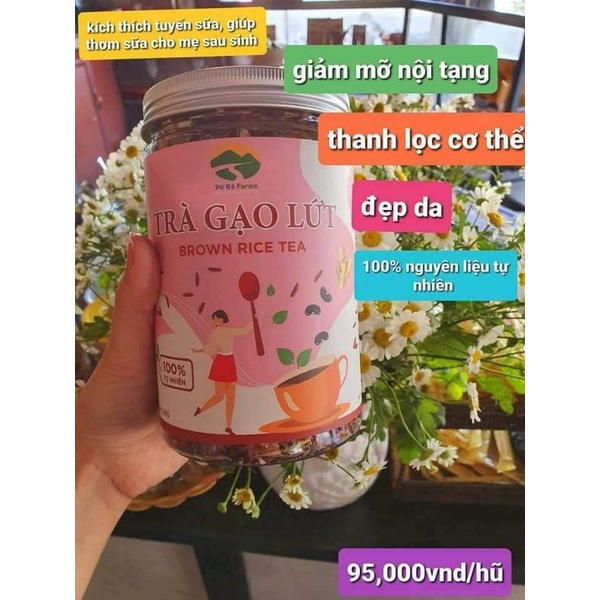 Trà Gạo Lứt, Trà Giảm Cân PÔ KÔ FARM Thanh Lọc Tốt Cho Sức Khỏe Hộp 500G