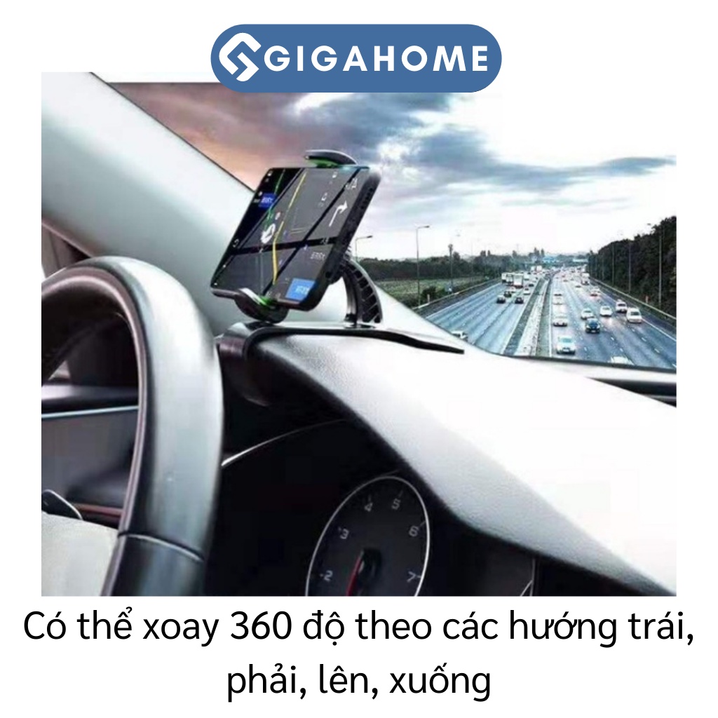 Giá Đỡ Điện Thoại Trên Ô Tô GIGAHOME Xoay 360 Độ Chống Rung, Gắn Bảng Điều Khiển 6260