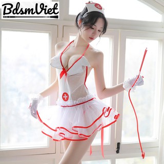 Bộ đồ cosplay sexy - Phong cách cô y tá cao cấp  - đầy đủ phụ kiện ( freesize dưới 60kg )