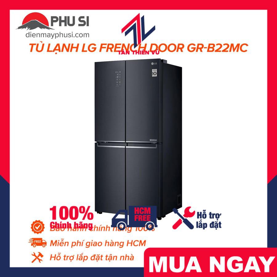 [MIỄN PHÍ VẬN CHUYỂN - LẮP ĐẶT] GR-B22MC Tủ Lạnh Side by Side LG GR-B22MC 490L Inverter