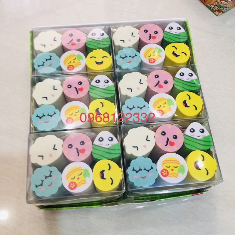 Hộp Tẩy Hình 8509-8510-8524: 1 Hộp/36 Viên Tẩy Nhiều Hình Cute
