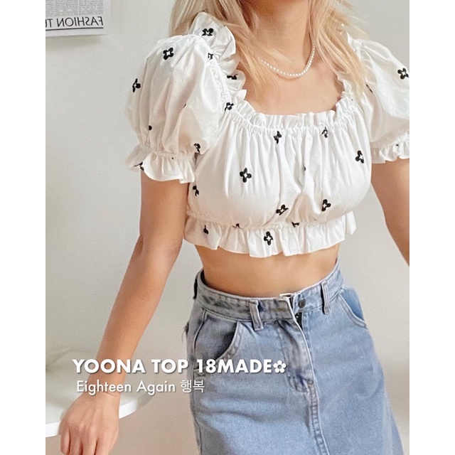 Áo Yoona Top hoa 18made ✿ 𝐁𝐲 𝐄𝐢𝐠𝐡𝐭𝐞𝐞𝐧 𝐀𝐠𝐚𝐢𝐧