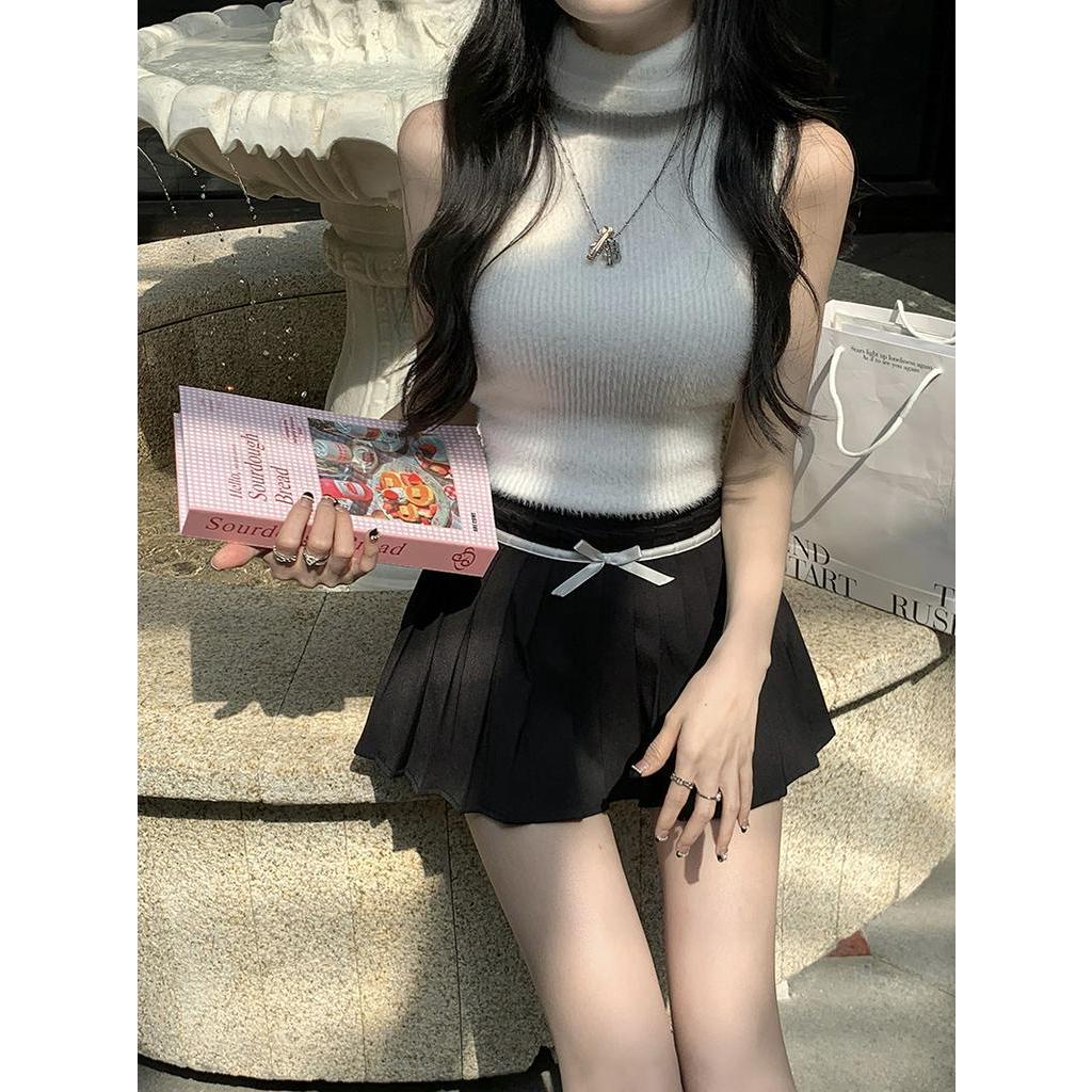 Chân Váy Chữ a Lưng Cao Dáng Ngắn Xếp Ly Chống Chói Thời Trang Cho Nữ 63039