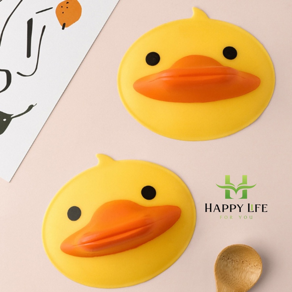 Nhắc nồi, miếng nhấc nồi silicon cách nhiệt vịt vàng dễ thương - Happy Life 4U