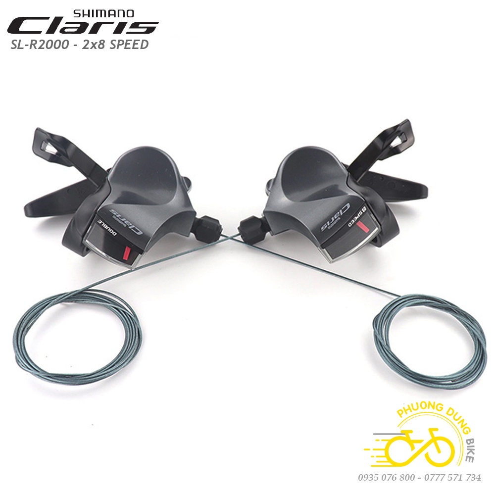 Tay đề bấm xả xe đạp SHIMANO CLARIS SL R2000 2x8 Speed - Hàng Chính Hãng