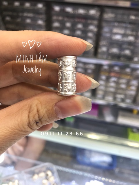 Charm bạc lu thống khắc chú Omani bạc S999-Minh Tâm Jewelry