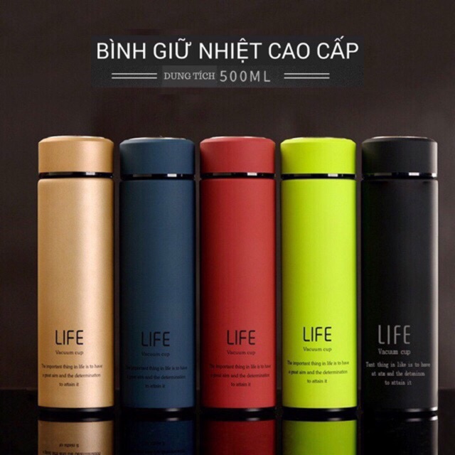 Bình giữ nhiệt cao cấp 500ml ruột inox