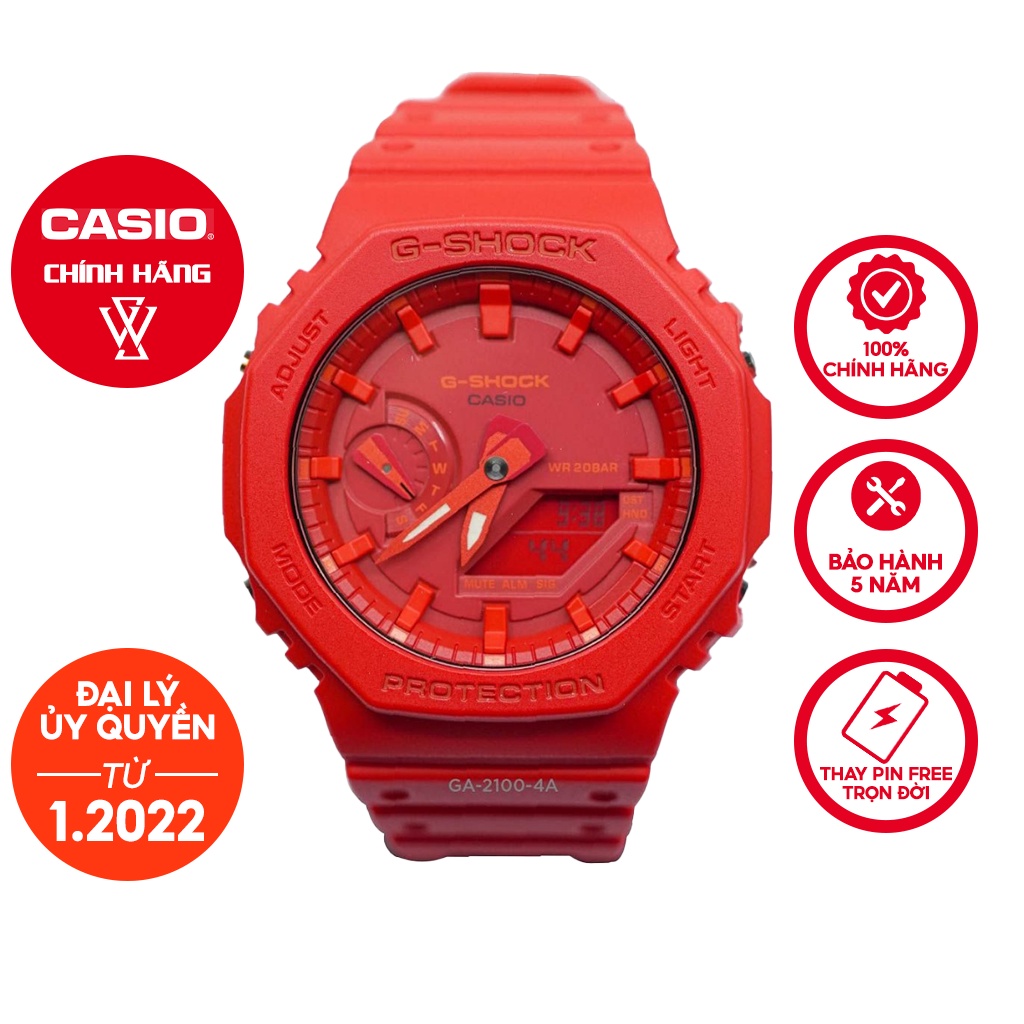 Đồng Hồ Điện Tử Nam Casio G-Shock WATCHSTORE GA-2100-4A Thiết Kế Mặt Kính Khoáng 45.4mm, Vỏ Carbon Và Dây Nhựa Bền Bỉ