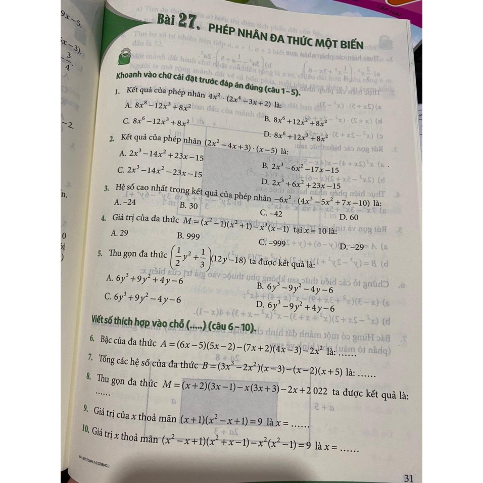 Sách - Bài tập toán cơ bản và nâng cao 7 tập hai