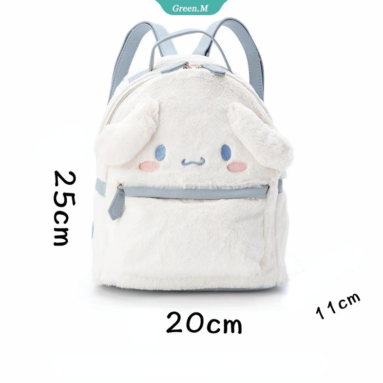SANRIO Ba Lô Đi Học Đeo Vai Mùa Đông Bằng Vải Cotton Mềm In Hình Cinnamoroll My Melody Melody Cho Bé Gái