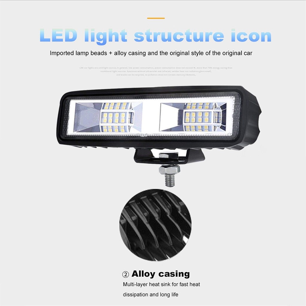 Đèn Trợ Sáng Ô Tô Xe Máy Khả Năng Chống Nước Cao 16 LED 48W 6000K