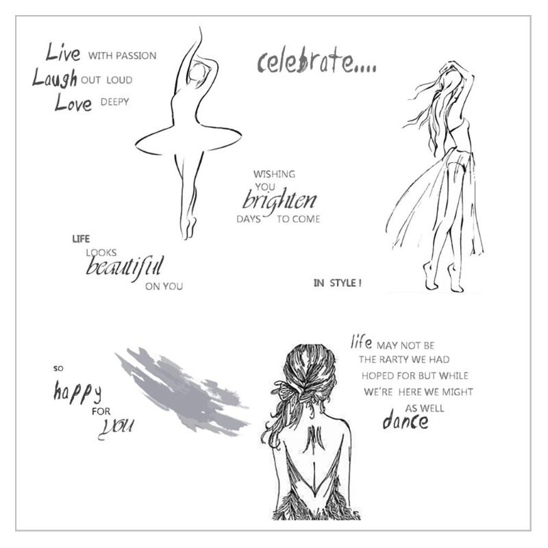 Tem Silicon Trong Suốt Hình Cô Gái Dùng Trang Trí Album Ảnh Diy