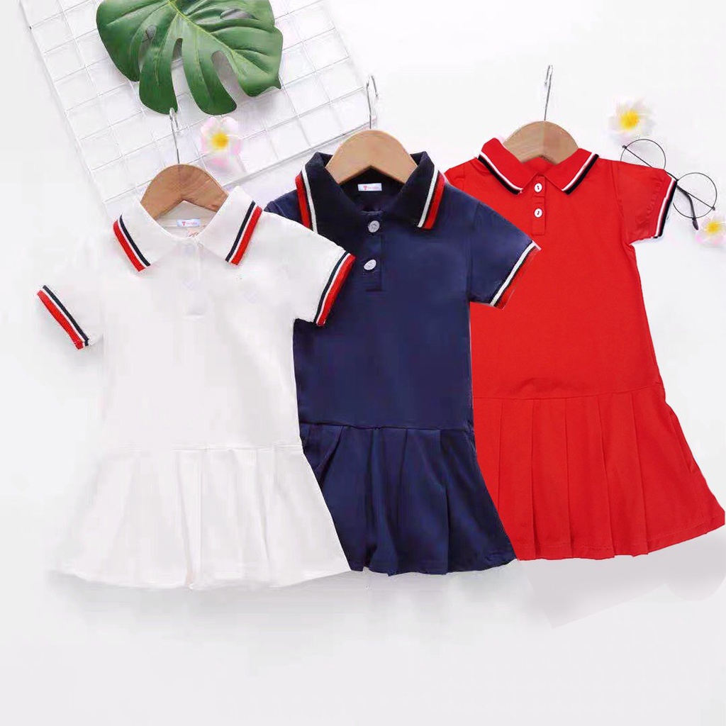 Váy polo cho bé tay ngắn kiểu dáng hợp thời trang đuôi cá cho bé gái 1-5 tuổi VANOSA