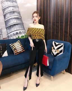 Quần loe xẻ ống đủ màu