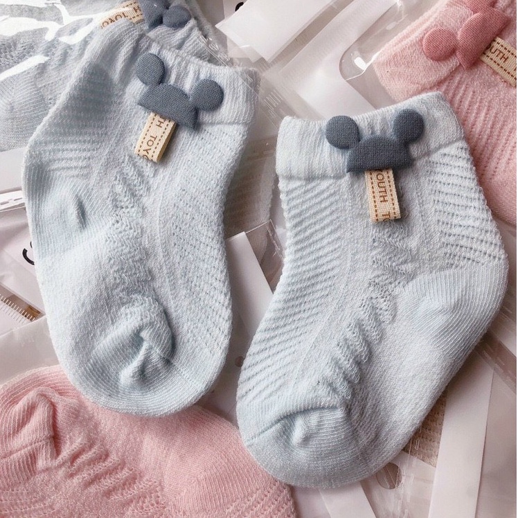 Tất lưới Micky xuất hàn cho bé, màu pastel siêu đẹp