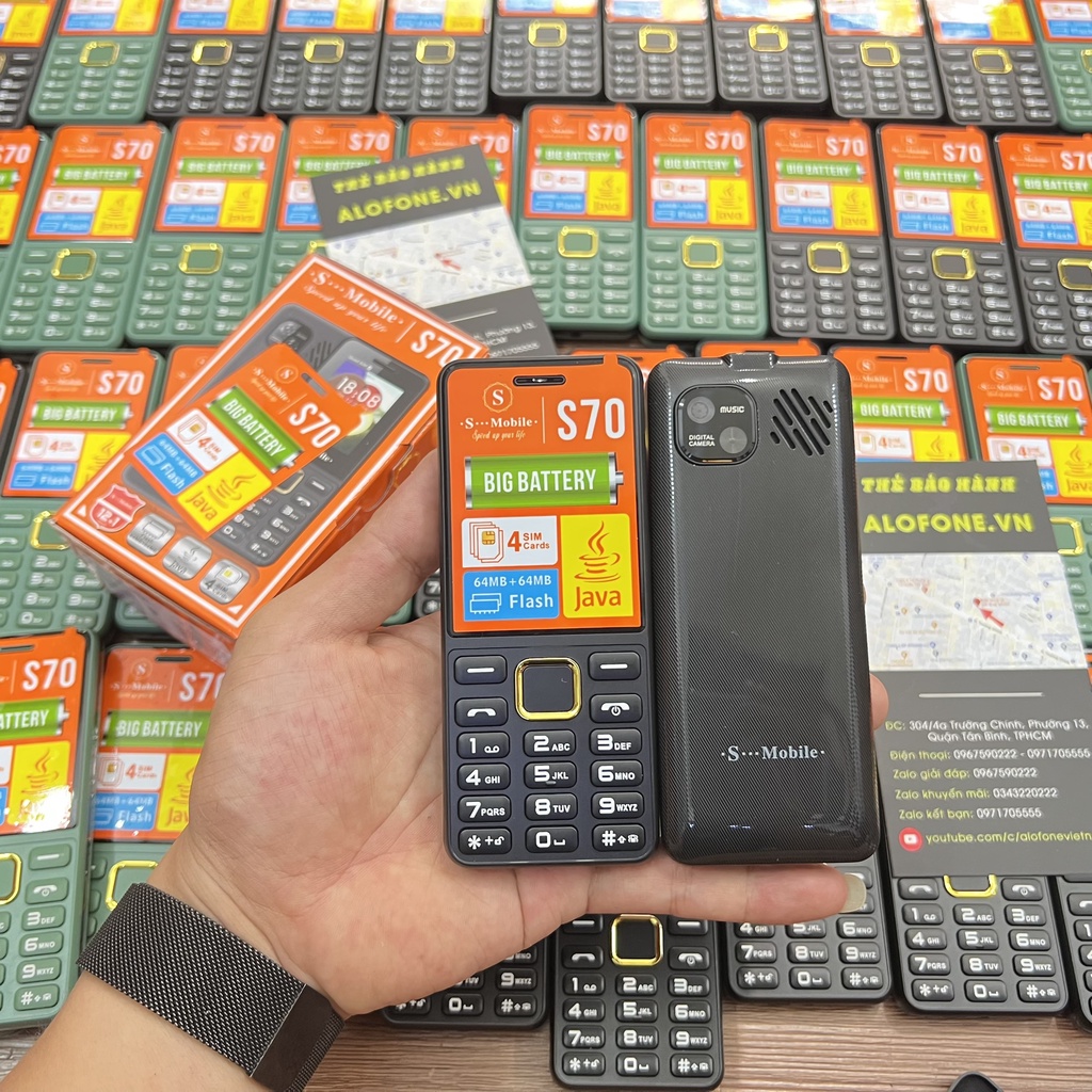 Điện Thoại 4 Sim Smobile S70 Bảo Hành 12 Tháng Pin Trâu 3000MAH Tự Động Ghi Âm Cuộc Gọi