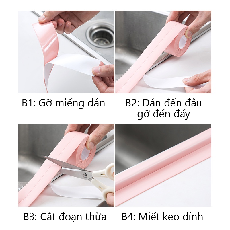 Băng keo chống ẩm mốc ⭐ Băng keo dán viền phòng tắm phòng bếp nhà vệ sinh KINGRON