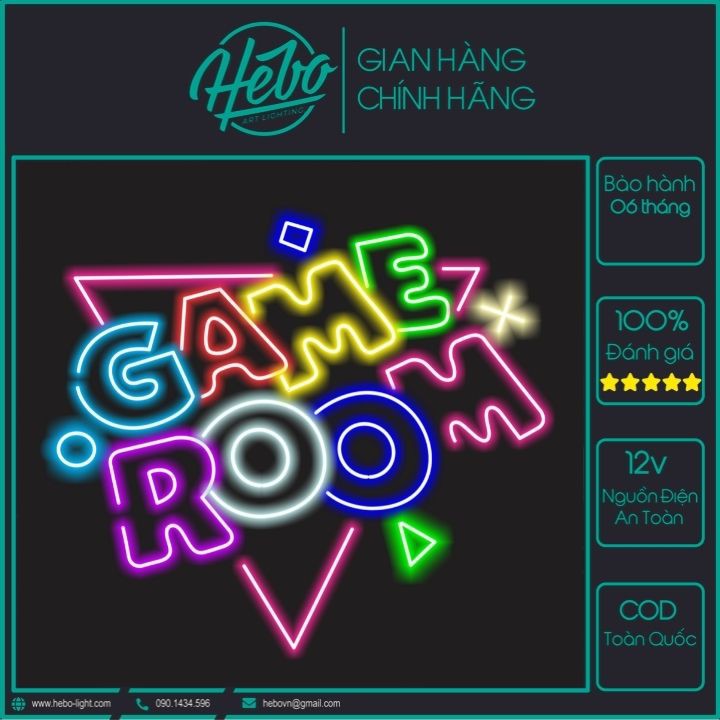 Đèn Led Neon Sign Game Room Trang Trí Phòng Game | HEBO Art Lighting