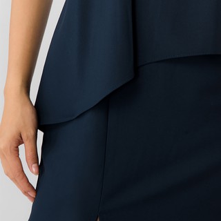 Đầm suông công sở phối tà thời trang Eden - D317