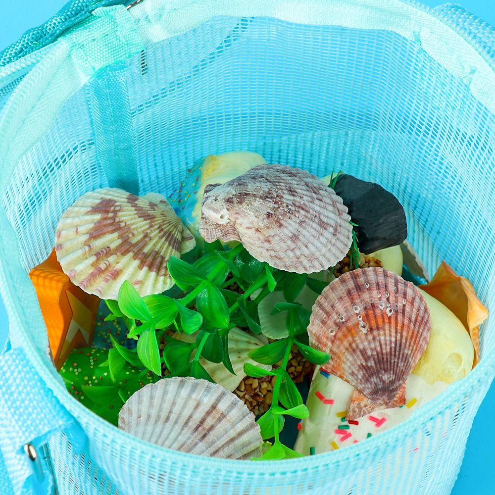 KUNHEV Xô Lưới Tròn 3D Màu Xanh Dương / Tím / Xanh Lá / Hồng Xinh Xắn Cho Bé Đi Biển