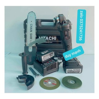 máy mài pin HITACHI không chổi than tặng kèm lam cưa xích