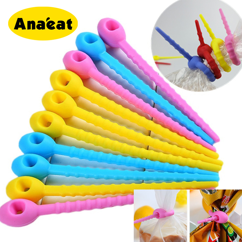 1/5/10 Dây Thắt ANAEAT Chất Liệu Silicon Cấp Thực Phẩm Thiết Kế Xoắn Ốc Đa Năng Để Cột Bảo Quản Túi Đựng Thực Phẩm
