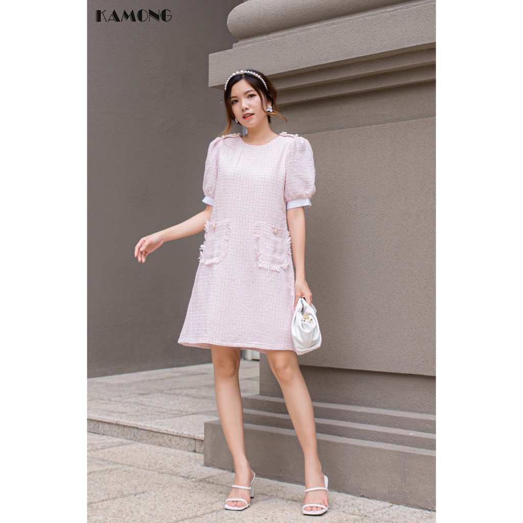 Đầm suông 2 túi tua KAMONG D117 | BigBuy360 - bigbuy360.vn