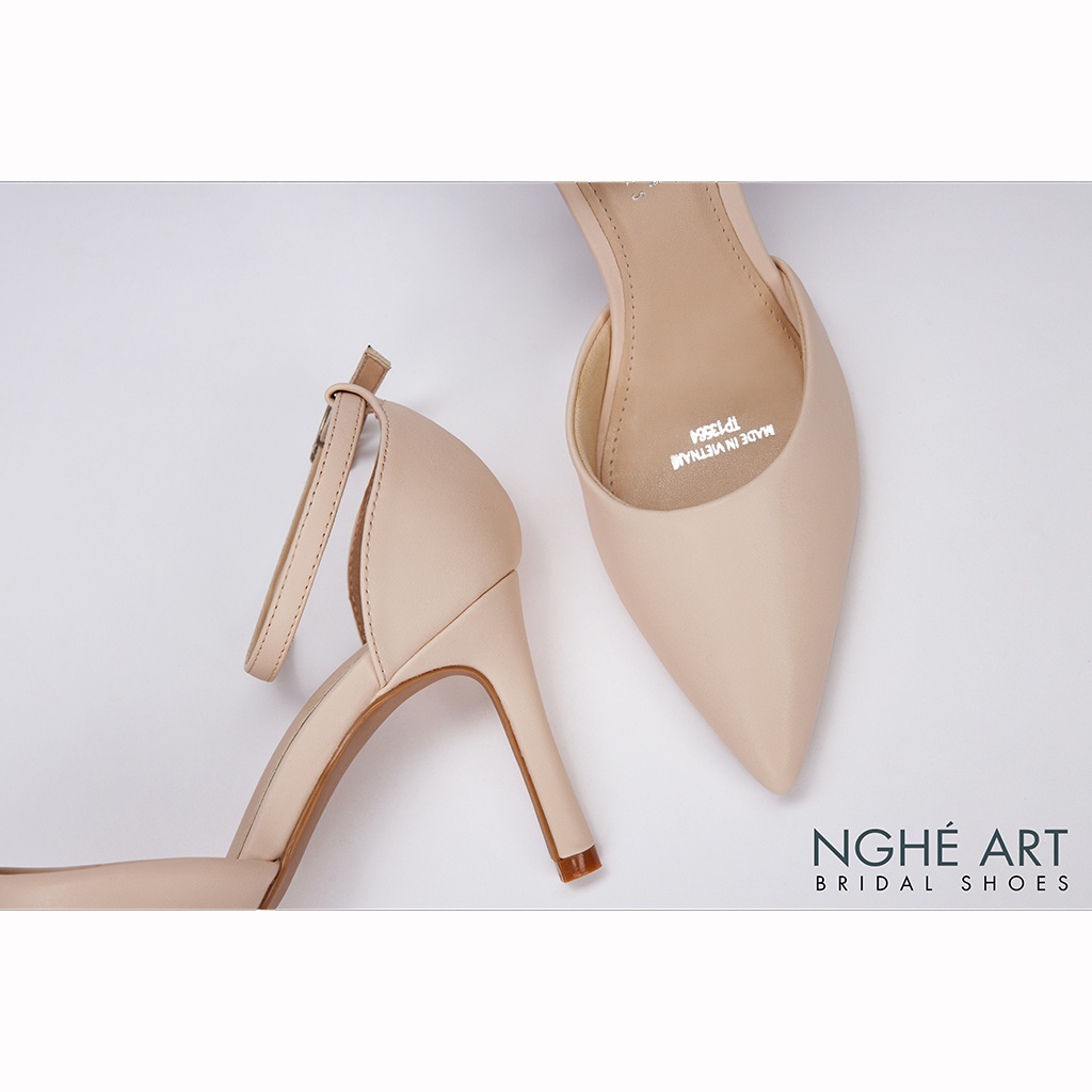 Giày cưới Nghé Art basic quai hậu 9 phân 340 nude