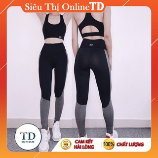 Bộ đồ tập gym yoga aerobic thể dục dưỡng sinh có mút -hàng hiệu cao cấp - giá rẻ - Quần dài áo croptop đẹp dành cho nữ