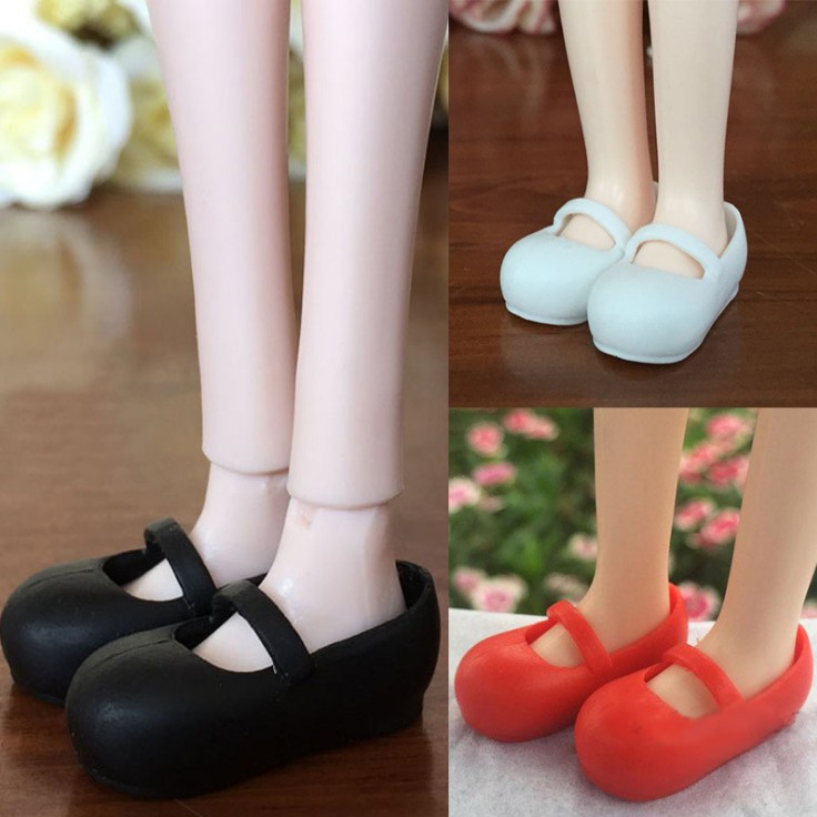 Giày búp bê có quai chính hãng cho búp bê chân bằng bàn chân dài 2 cm Xinyi, Licca, Barbie