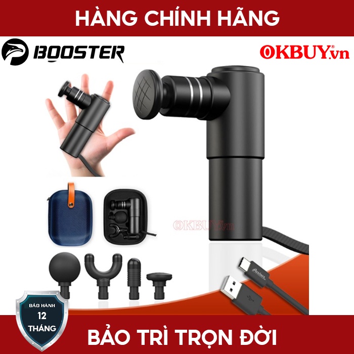 Súng (máy) massage gun giảm căng cơ bắp tay, chân Booster MINI - Hàng Hiếm - Bỏ Túi Gọn Gàng