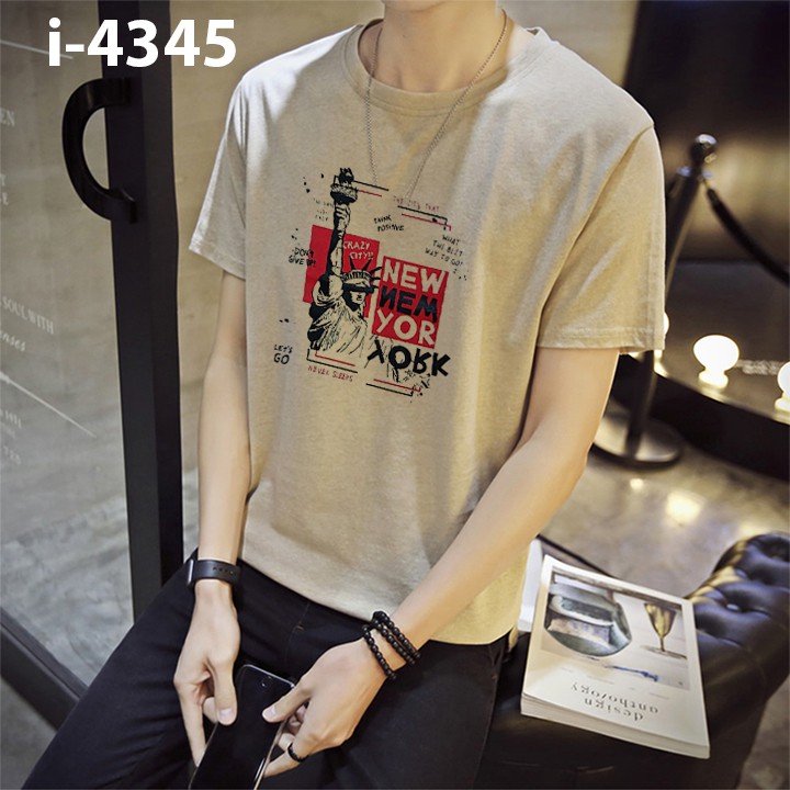 Áo Thun Nam Tay Ngắn In Hình Tượng Nữ Thần Tự Do ATN4345