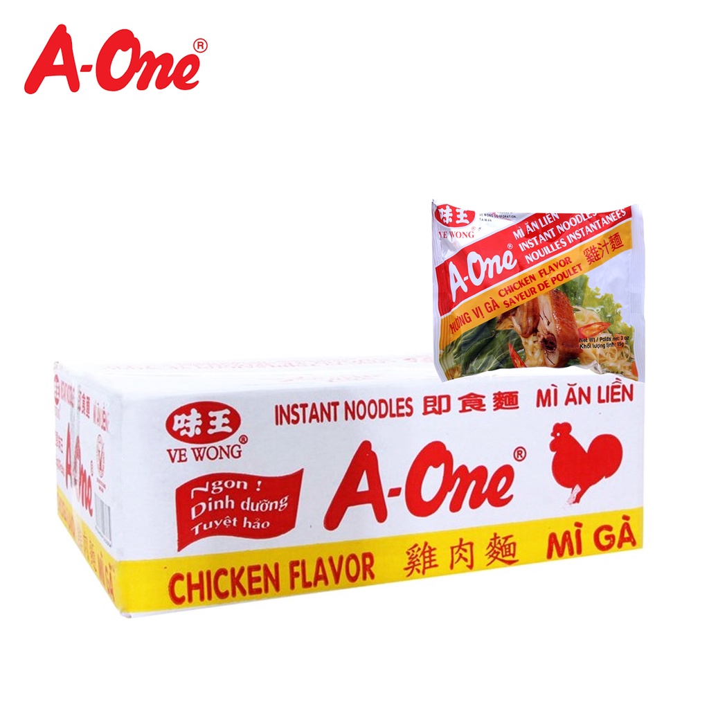 Thùng 30 gói mì hương vị gà chicken flavor instant noodles a-one - ảnh sản phẩm 1
