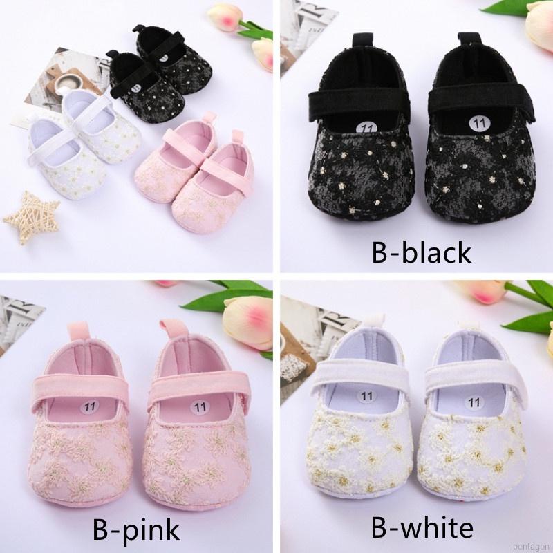 Giày cotton đế mềm chống trượt cho bé gái sơ sinh từ 0-18 tháng tuổi