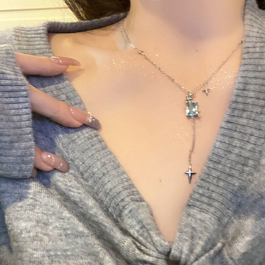 Vòng cổ Mặt Ngôi Sao Đính Đá Xanh Dương Thời Trang