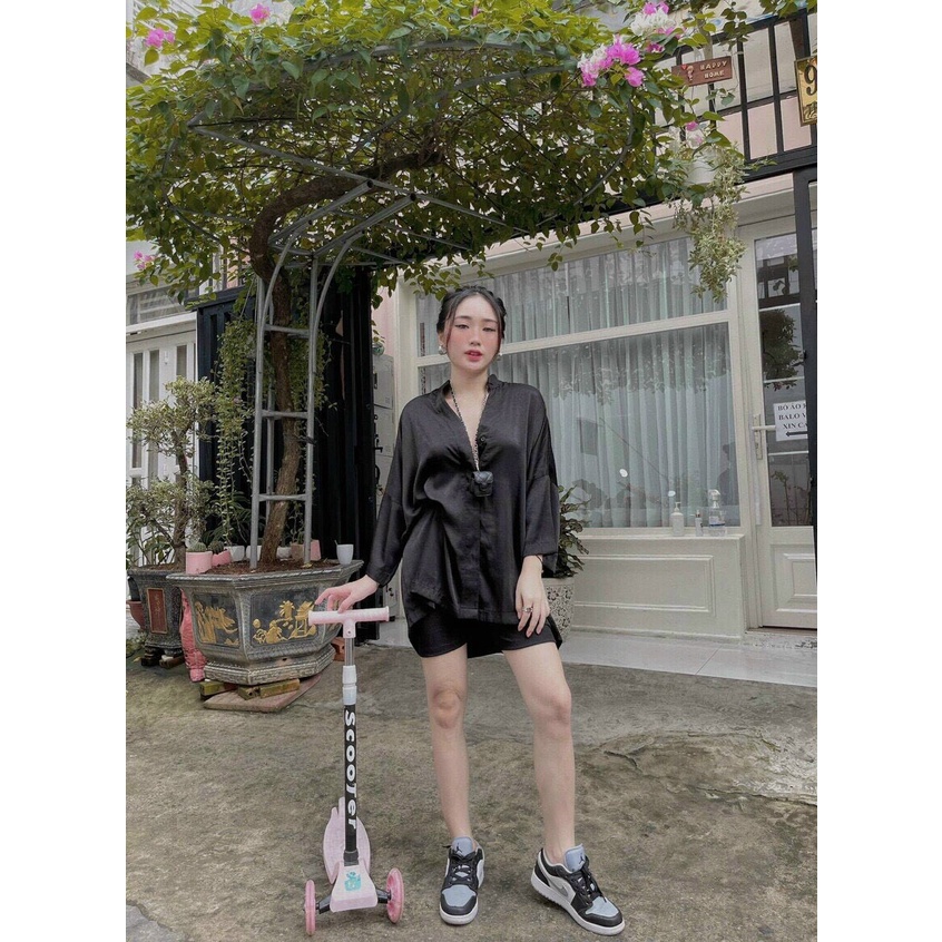 [ Miễn phí ship 2022 ] Set bộ quần ngố + áo sơ mi trơn cá tính phong cách thời trang hàn quốc