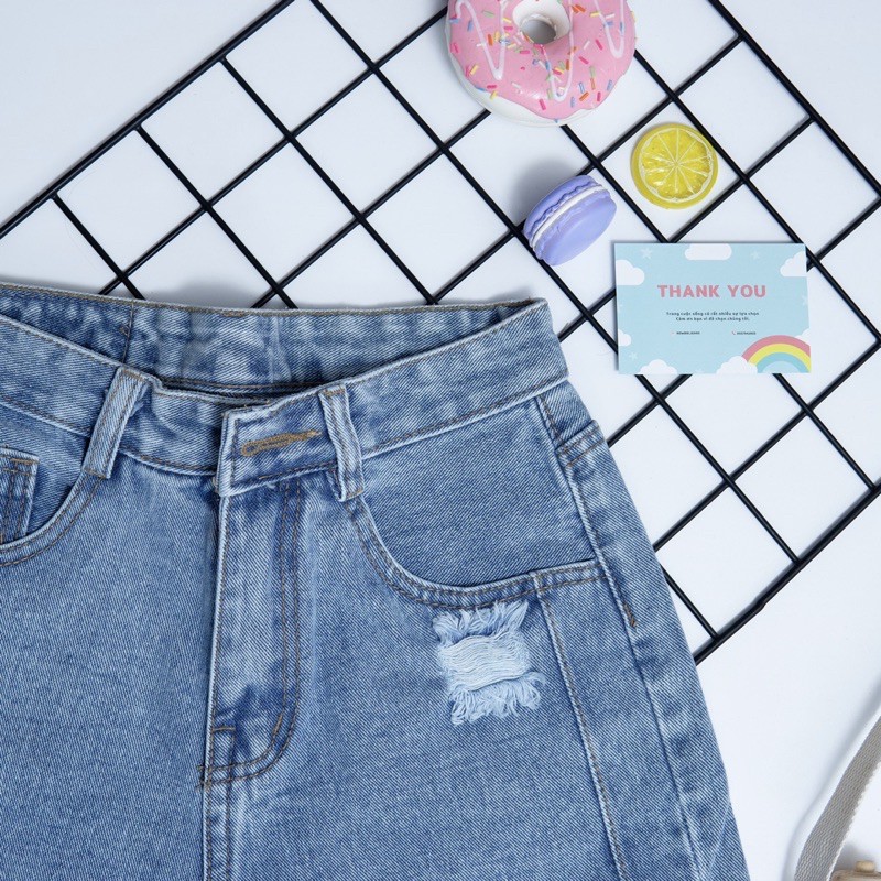 Quần Sọt Jeans Nữ Chip Thân Lưng Cao Vải Dày Chuẩn Form(MẪU MỚI)
