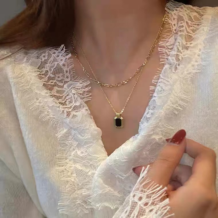 Dây Chuyền Hai Lớp Mạ Vàng 18K Phong Cách Âu Mỹ Thời Trang