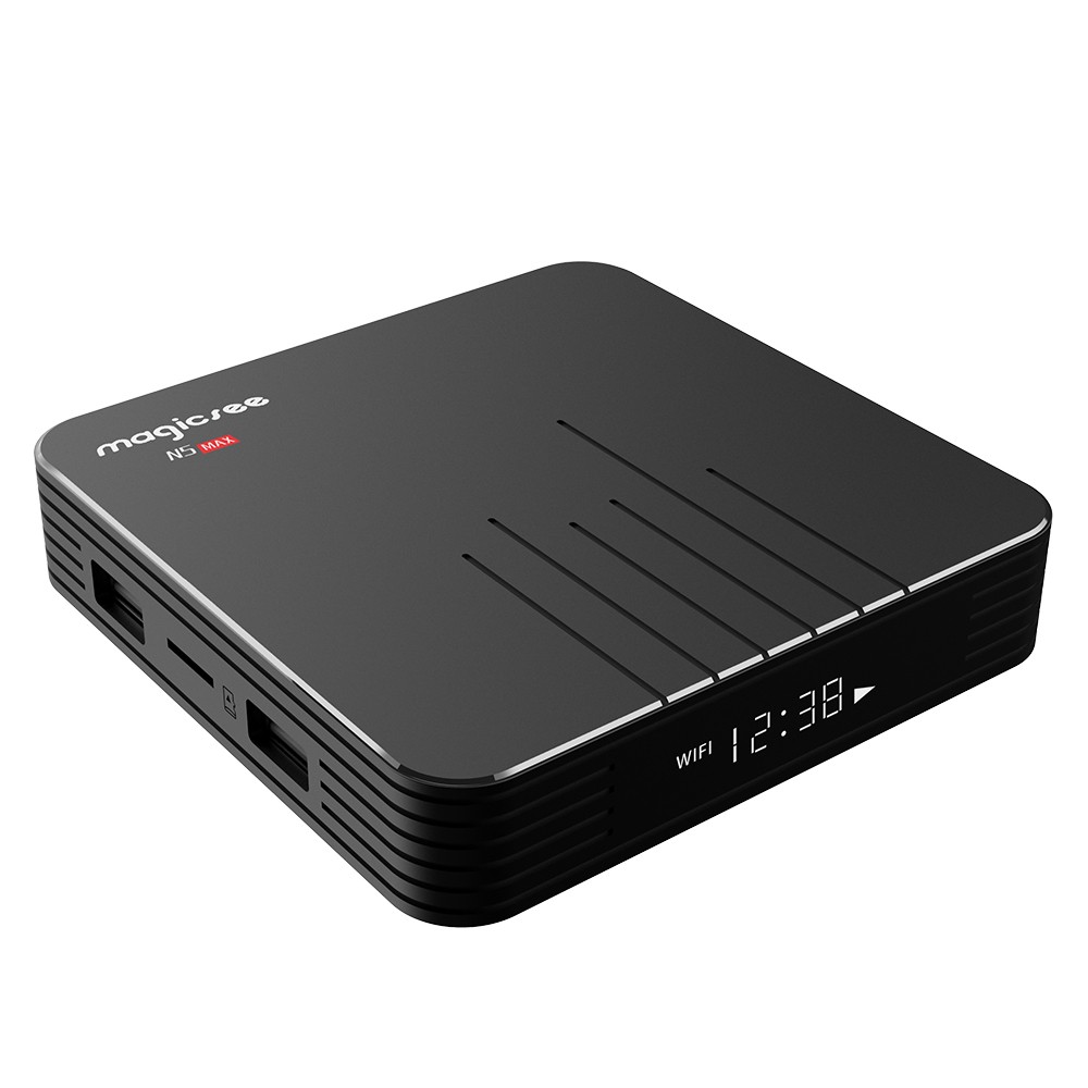 Android Tivi Box Magicsee N5 Max phiên bản 2021 - Ram 4GB, Rom 32Gb, Android 9.0 ( Có Bản ATV) - Điều khiển giọng nói