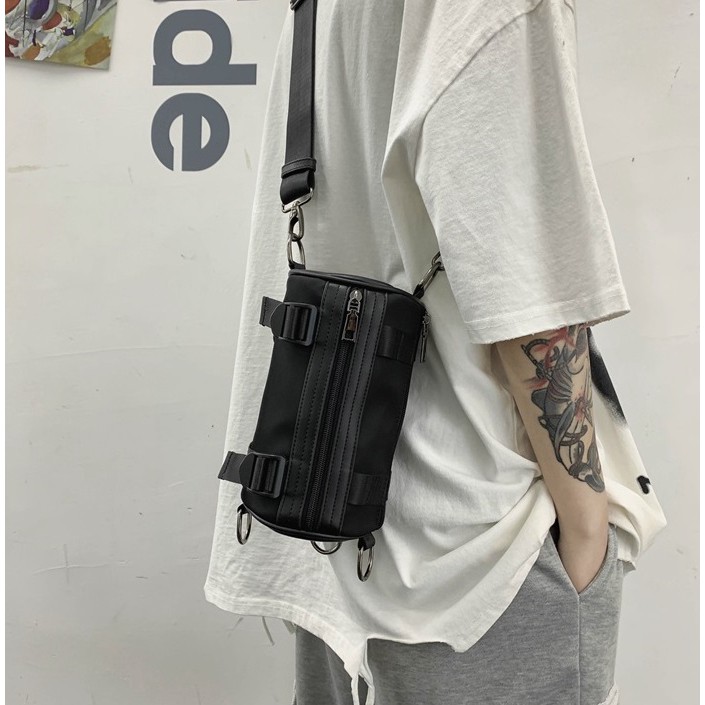 HeyMister - Túi đeo chéo hình trụ vải Oxford chống nước cá tính HeyMister Unisex HM15