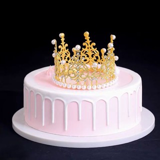 [FREESHIP❤️] Vương miện ngọc trai vàng bạc - Trang trí bánh sinh nhật bánh kem