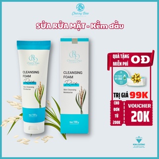 Sữa rửa mặt ngăn ngừa mụn , sáng da mờ thâm , dành cho cả nam và nữ - tinh chất cám gạo Cherry Đào CRD